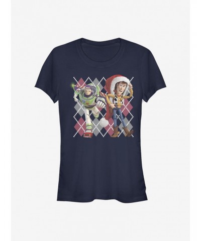 Disney Pixar Toy Story Argyle Christmas Girls T-Shirt $12.45 T-Shirts