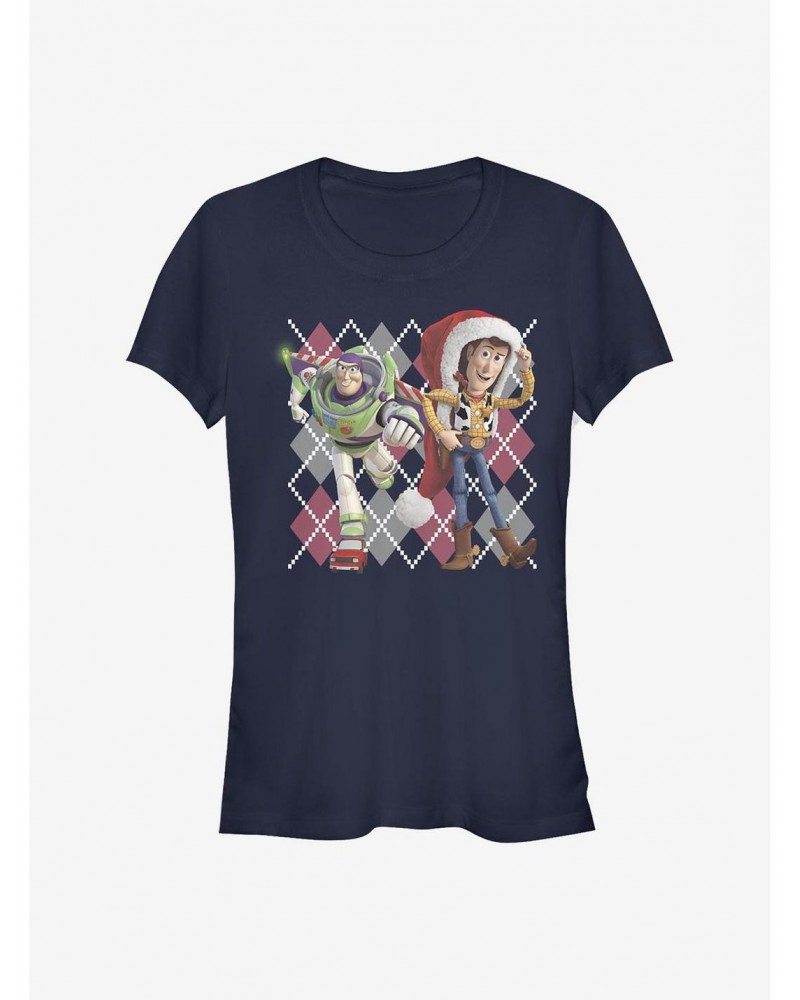 Disney Pixar Toy Story Argyle Christmas Girls T-Shirt $12.45 T-Shirts