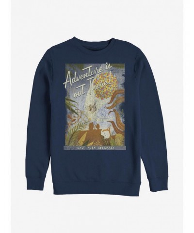 Disney Pixar Up Travel Poster Crew Sweatshirt $13.28 Sweatshirts