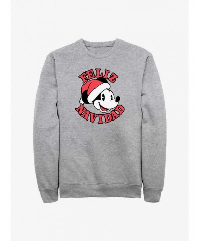 Disney Mickey Mouse Feliz Navidad Merry Christmas in Spanish Sweatshirt $17.34 Sweatshirts