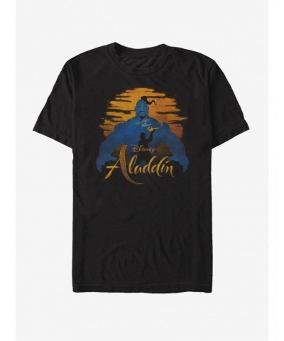 Disney Aladdin 2019 Genie Silhouette T-Shirt $9.56 T-Shirts