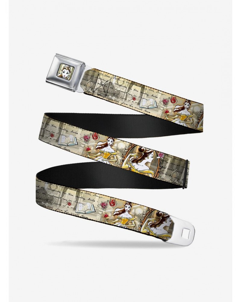 Disney Beauty And The Beast Belle Sketch Poses Story Script Seatbelt Belt $8.72 Belts