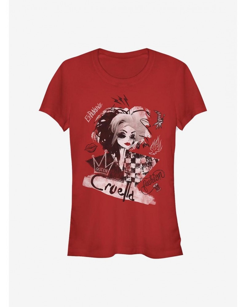 Disney Cruella Artsy Cruella Girls T-Shirt $7.72 T-Shirts