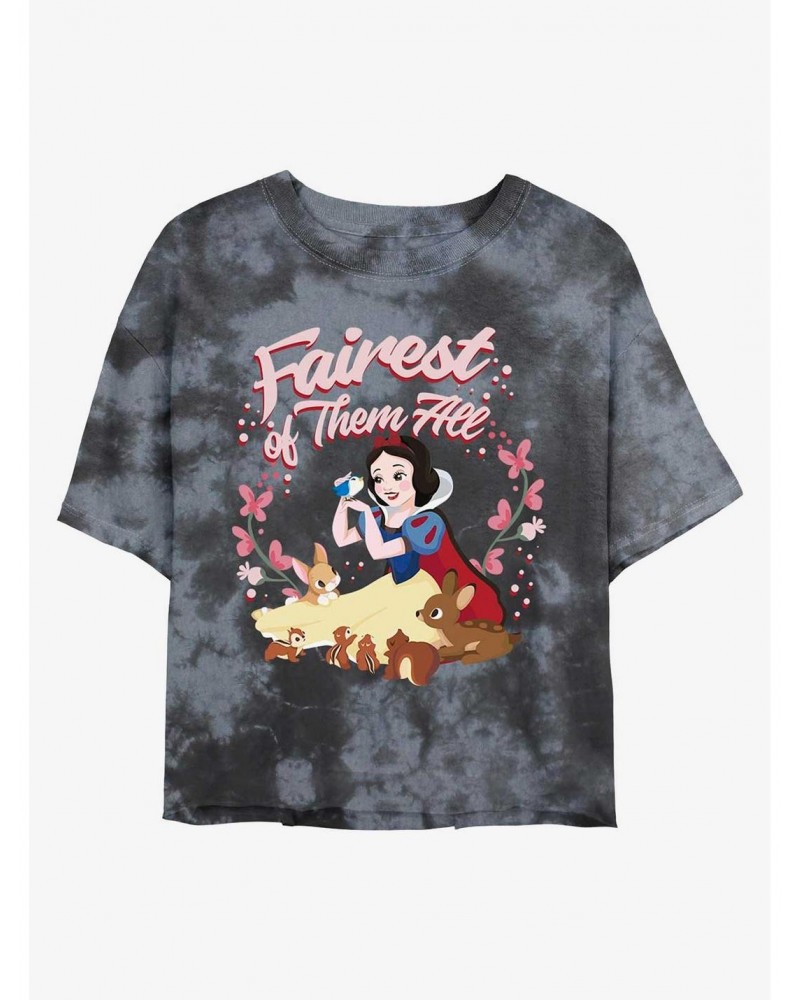 Disney Snow White and the Seven Dwarfs The Fairest Of Them All Tie-Dye Girls Crop T-Shirt $13.01 T-Shirts