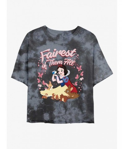 Disney Snow White and the Seven Dwarfs The Fairest Of Them All Tie-Dye Girls Crop T-Shirt $13.01 T-Shirts