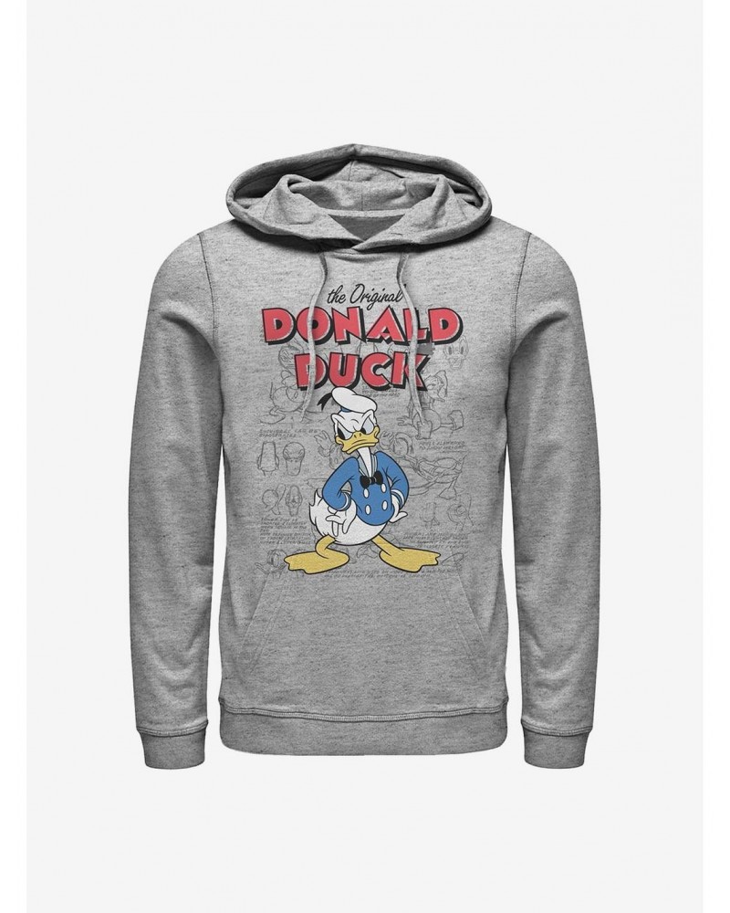 Disney Donald Duck Original Donald Sketchbook Hoodie $14.82 Hoodies