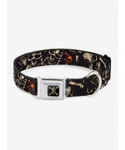 Disney Pirates Of The Caribbean Scattered Splatter Seatbelt Buckle Dog Collar $7.47 Pet Collars