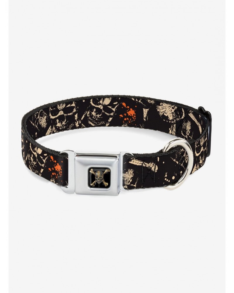 Disney Pirates Of The Caribbean Scattered Splatter Seatbelt Buckle Dog Collar $7.47 Pet Collars