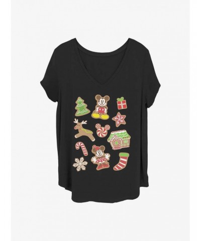 Disney Mickey Mouse Christmas Cookies Girls T-Shirt Plus Size $12.43 T-Shirts