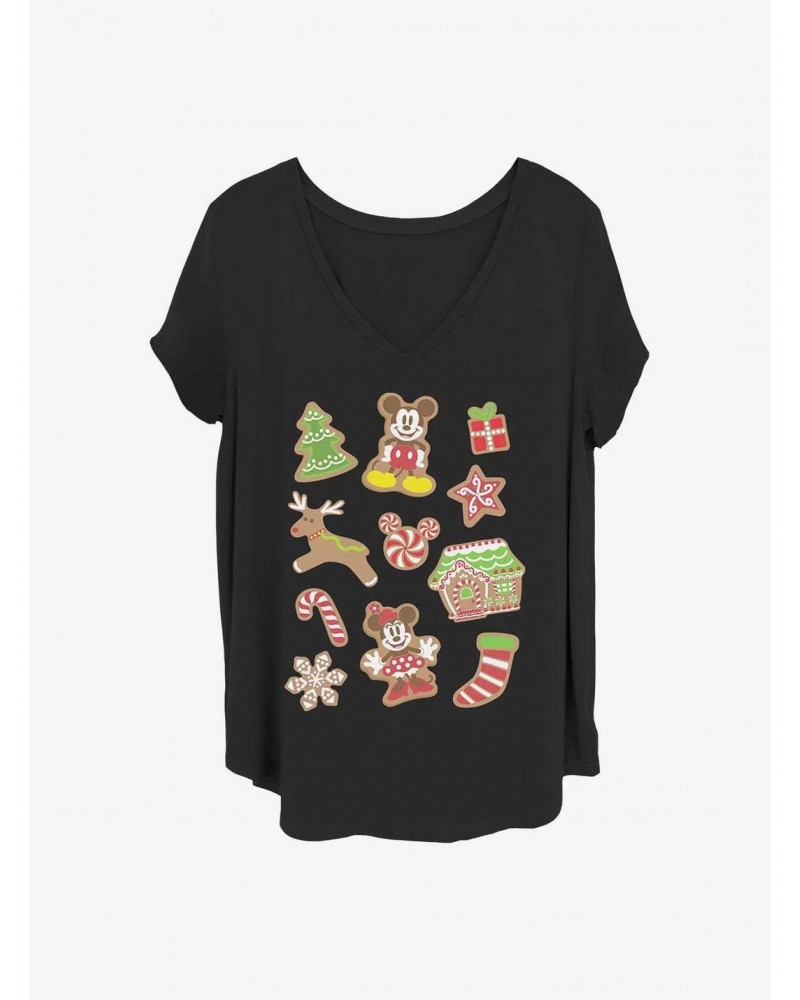 Disney Mickey Mouse Christmas Cookies Girls T-Shirt Plus Size $12.43 T-Shirts