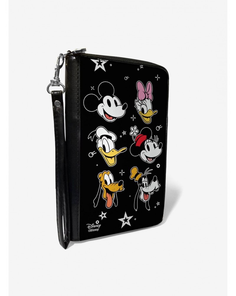 Disney The Sensational Six Smiling Faces Stars Zip Around Rectangle Wallet $15.45 Wallets