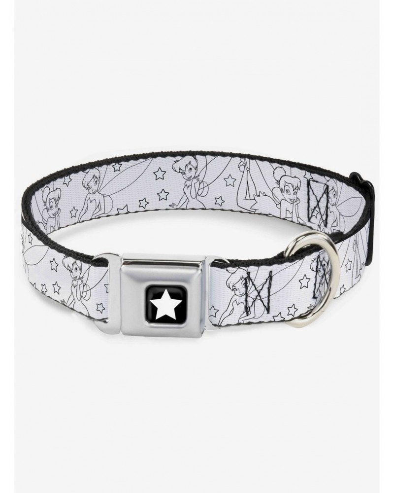 Disney Tinker Bell Stars Outline Seatbelt Buckle Dog Collar $11.95 Pet Collars