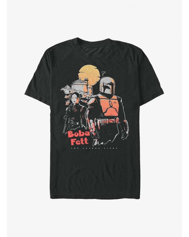 Star Wars The Book Of Boba Fett Sunset Boba T-Shirt $8.37 T-Shirts