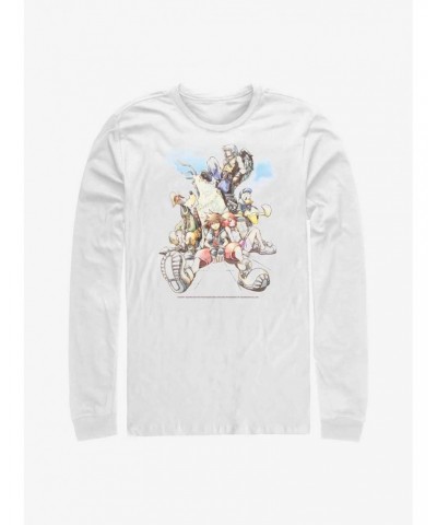 Disney Kingdom Hearts Group In The Clouds Long-Sleeve T-Shirt $12.50 T-Shirts