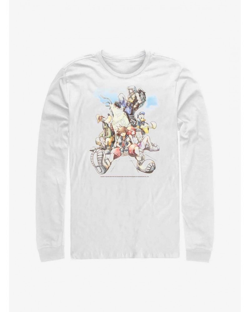 Disney Kingdom Hearts Group In The Clouds Long-Sleeve T-Shirt $12.50 T-Shirts