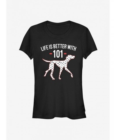 Disney 101 Dalmatians Life Is Better Classic Girls T-Shirt $7.97 T-Shirts