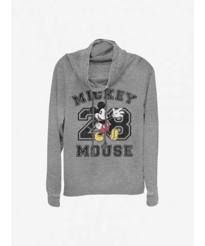 Disney Mickey Mouse Collegiate Cowlneck Long-Sleeve Girls Top $17.51 Tops