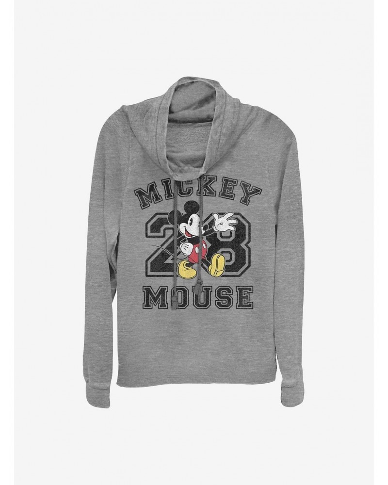 Disney Mickey Mouse Collegiate Cowlneck Long-Sleeve Girls Top $17.51 Tops