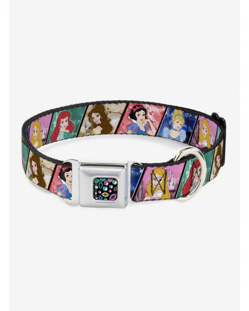 Disney Princess Poses Castle Blocks Seatbelt Buckle Dog Collar $10.71 Pet Collars