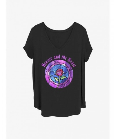 Disney Beauty and the Beast Glass Rose Girls T-Shirt Plus Size $13.87 T-Shirts