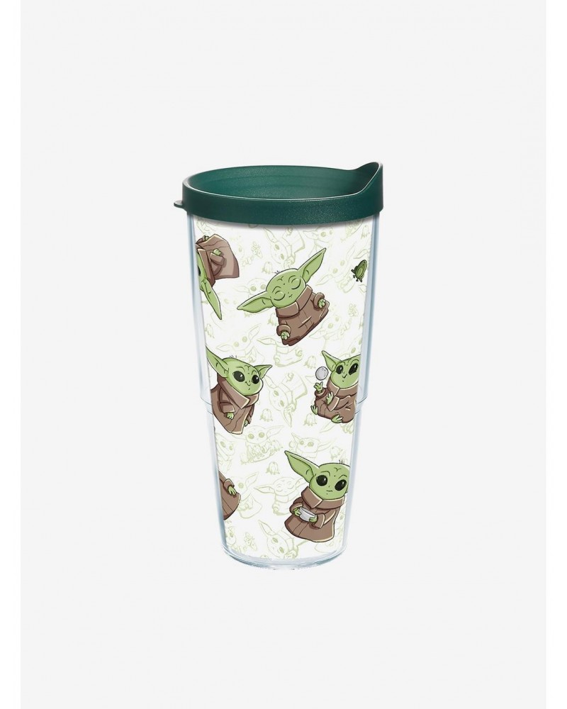 Star Wars The Mandalorian Child Playing 24oz Classic Tumbler With Lid $8.24 Tumblers