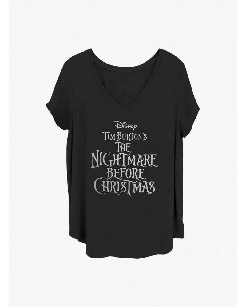 Disney The Nightmare Before Christmas Logo Girls T-Shirt Plus Size $8.96 T-Shirts