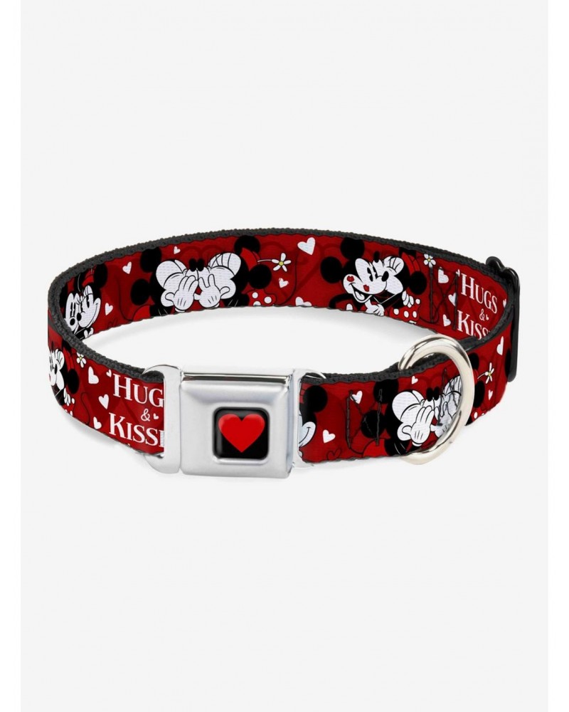 Disney Mickey Mouse Minnie Hugs Kisses Poses Seatbelt Buckle Dog Collar $10.46 Pet Collars