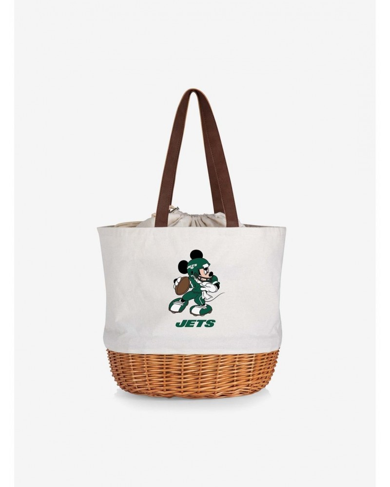 Disney Mickey Mouse NFL New York Jets Canvas Willow Basket Tote $23.36 Totes