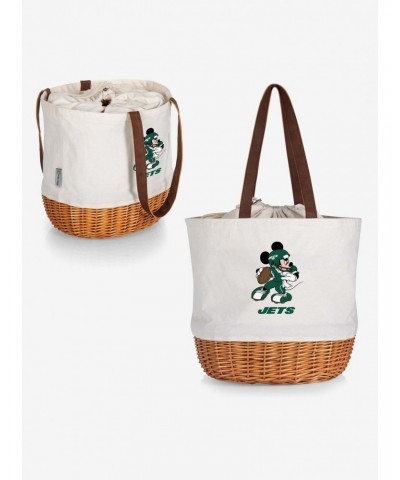 Disney Mickey Mouse NFL New York Jets Canvas Willow Basket Tote $23.36 Totes