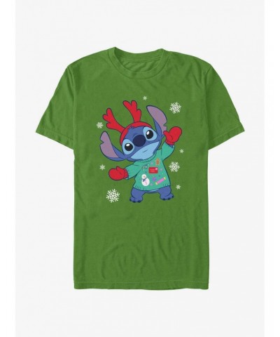 Disney Lilo & Stitch Reindeer Stitch T-Shirt $9.32 T-Shirts