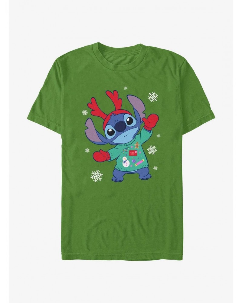 Disney Lilo & Stitch Reindeer Stitch T-Shirt $9.32 T-Shirts