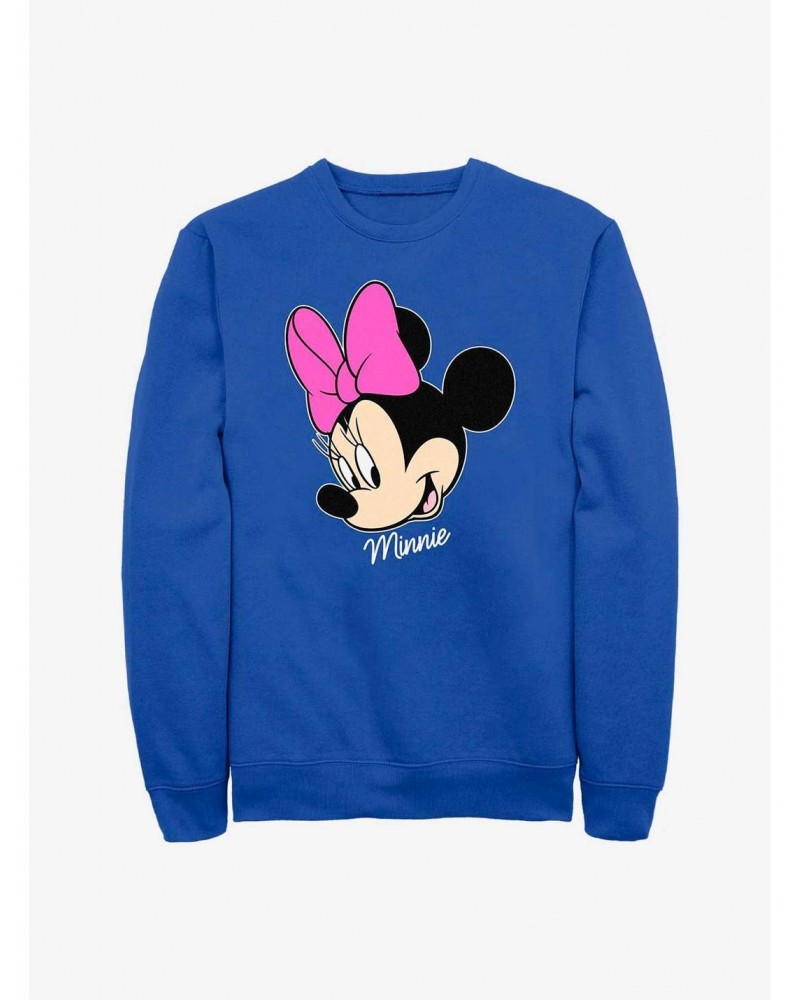 Disney Minnie Mouse Minnie Big Face Sweatshirt $15.13 Sweatshirts