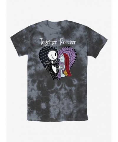 Disney The Nightmare Before Christmas Jack and Sally Together Forever Tie-Dye T-Shirt $9.58 T-Shirts