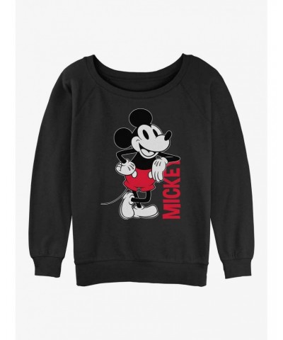 Disney Mickey Mouse Mickey Leaning Girls Slouchy Sweatshirt $13.65 Sweatshirts