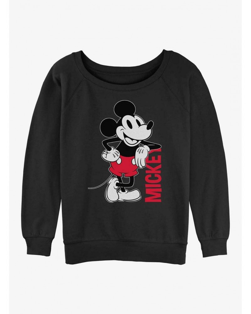 Disney Mickey Mouse Mickey Leaning Girls Slouchy Sweatshirt $13.65 Sweatshirts