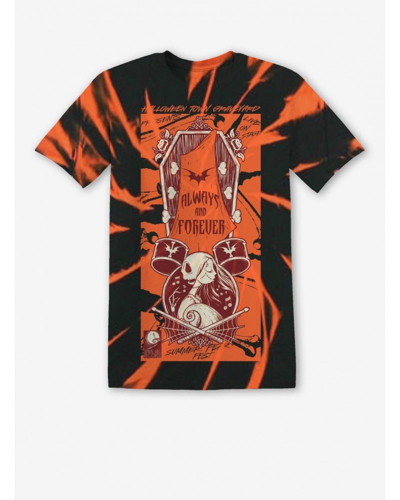 The Nightmare Before Christmas Band Tie-Dye Boyfriend Fit Girls T-Shirt Plus Size $15.46 T-Shirts