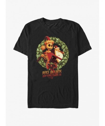 Disney The Nightmare Before Christmas Santa Jack Wreath T-Shirt $10.28 T-Shirts