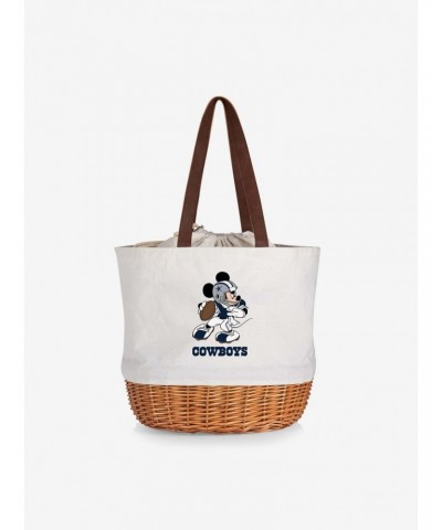 Disney Mickey Mouse NFL Dallas Cowboys Canvas Willow Basket Tote $27.26 Totes