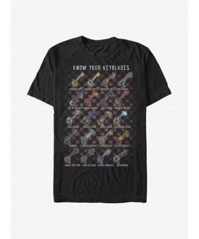 Disney Kingdom Hearts Keyblades Chart T-Shirt $11.95 T-Shirts