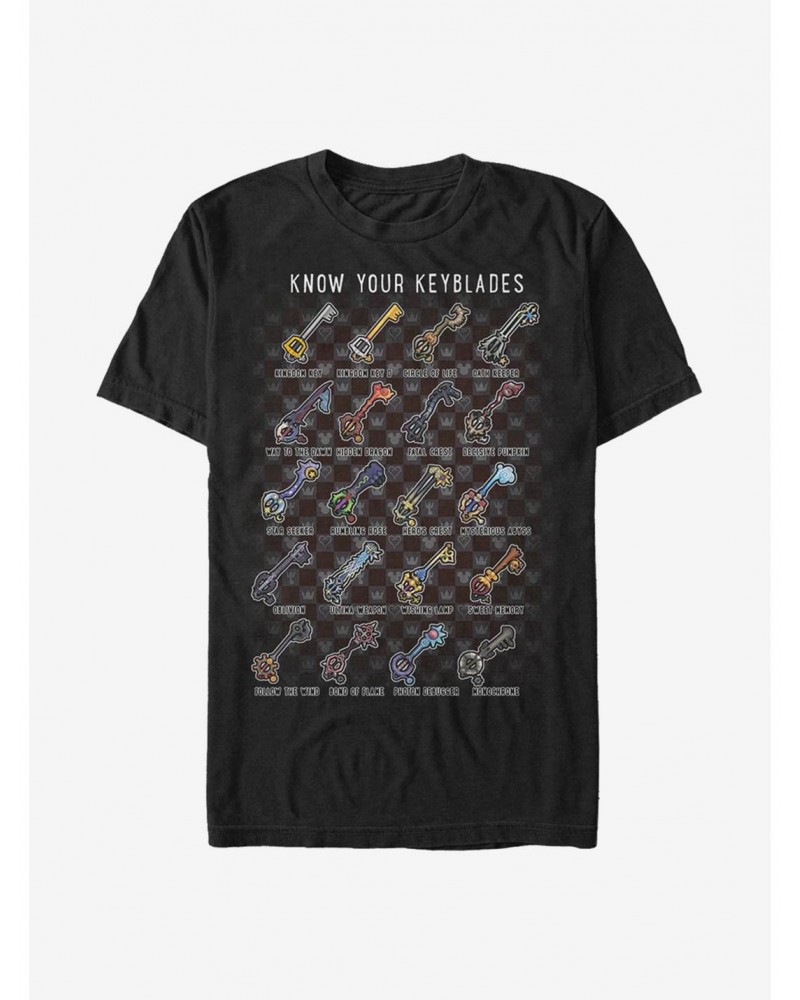 Disney Kingdom Hearts Keyblades Chart T-Shirt $11.95 T-Shirts