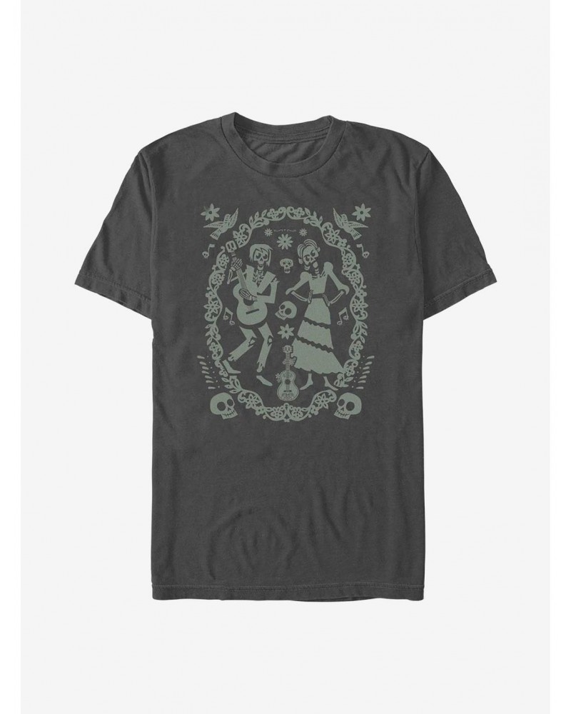 Disney Pixar Coco Paper Art Oval T-Shirt $8.13 T-Shirts