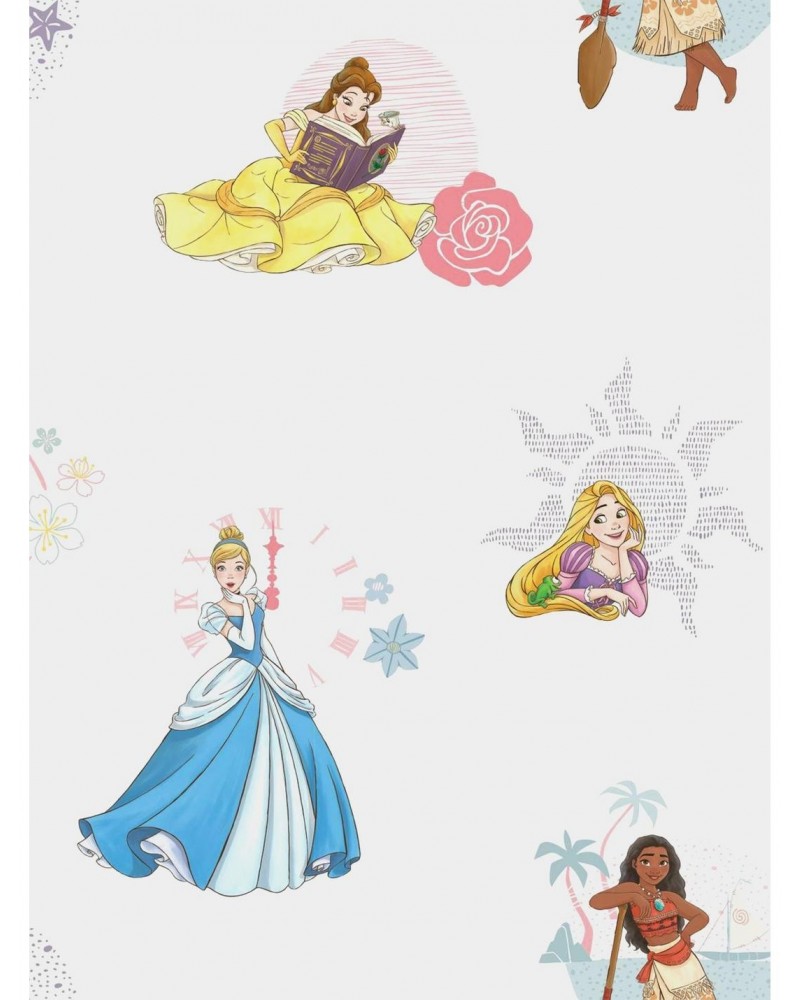 Disney Princesses White And Blue Power Peel & Stick Wallpaper $17.96 Wallpapers