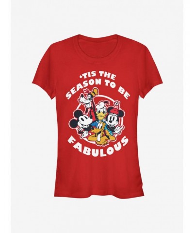 Disney Mickey Mouse 'Tis The Season To Be Fabulous Classic Girls T-Shirt $8.72 T-Shirts