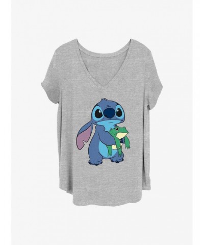 Disney Lilo & Stitch Froggie Stitch Girls T-Shirt Plus Size $10.98 T-Shirts