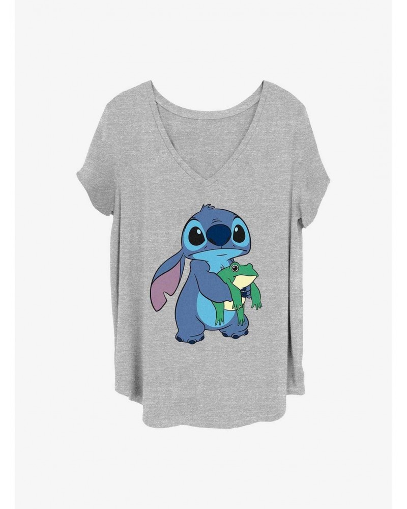 Disney Lilo & Stitch Froggie Stitch Girls T-Shirt Plus Size $10.98 T-Shirts