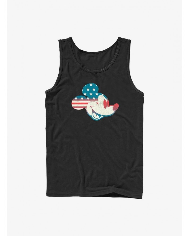 Disney Mickey Mouse Mickey Americana Flag Fill Tank Top $9.96 Tops