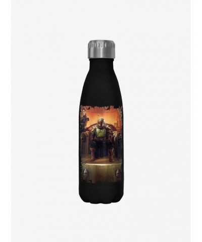 Star Wars The Book of Boba Fett Boba Painterly Throne Black Stainless Steel Water Bottle $7.97 Water Bottles