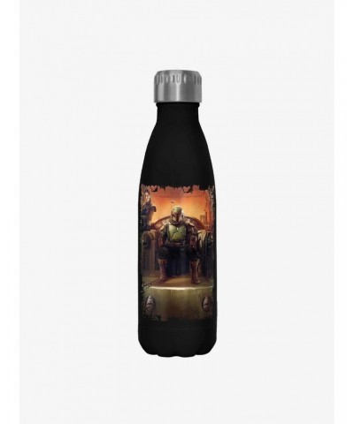 Star Wars The Book of Boba Fett Boba Painterly Throne Black Stainless Steel Water Bottle $7.97 Water Bottles