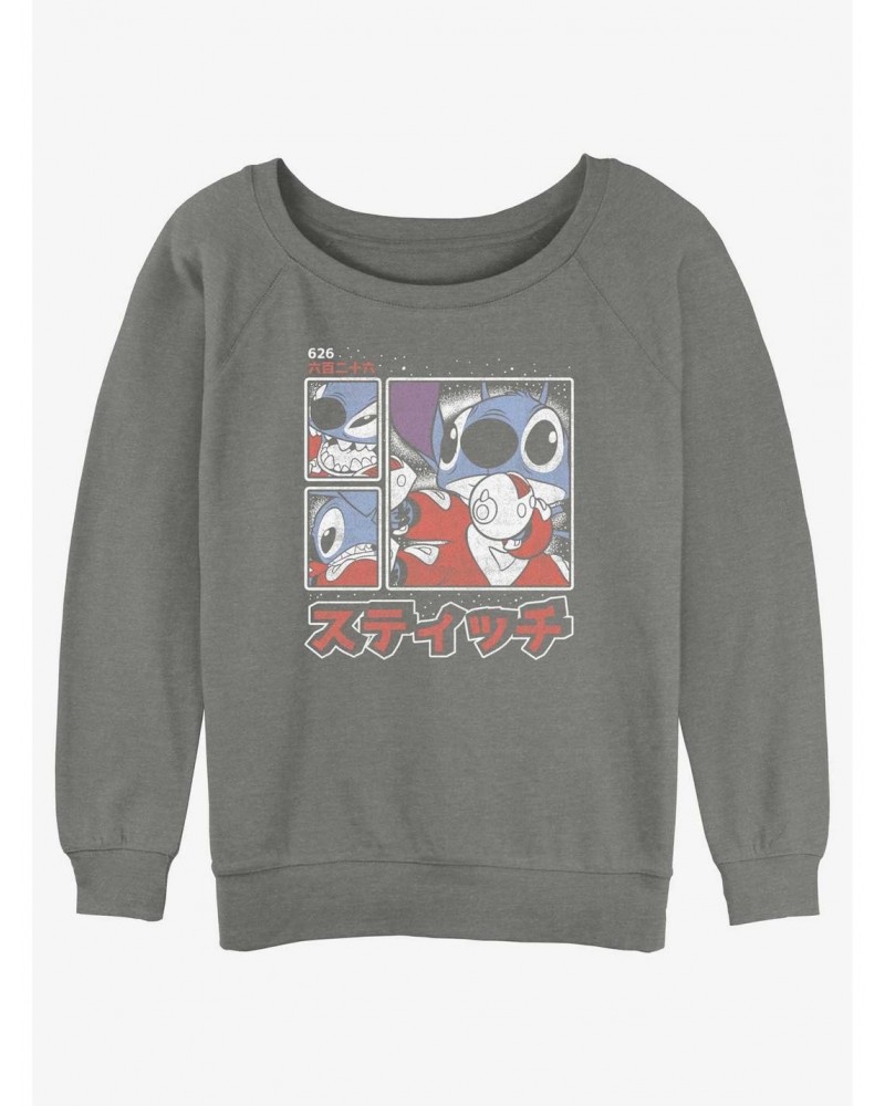 Disney Lilo & Stitch Pew Pew Panels Girls Slouchy Sweatshirt $11.44 Sweatshirts