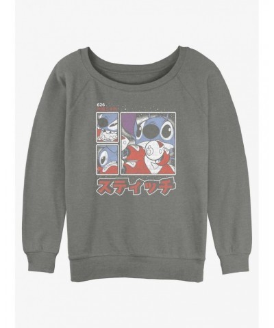 Disney Lilo & Stitch Pew Pew Panels Girls Slouchy Sweatshirt $11.44 Sweatshirts